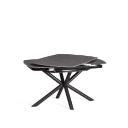 Стол обеденный Winston/Винстон столешница керамика (матовая) /опоры металл, темно-серый/черный, (120+30+30)x80x75 см