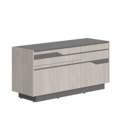 Комод с распашной дверью и 2 ящиками Line СФ-572103 Дуб серый Черный графит