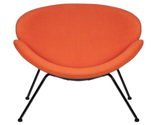 Кресло дизайнерское DOBRIN EMILY (оранжевая ткань AF, черное основания)