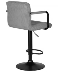 Стул барный ДОБРИН КРУГЕР АРМ БЛАCК (серый вельвет (ЛАР-Е2041-25)) 2 шт / DOBRIN KRUGER ARM BLACK (LAR-E2041-25))