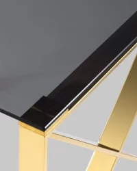 Журнальный стол КРОСС 55x55 Золото (стекло smoke)