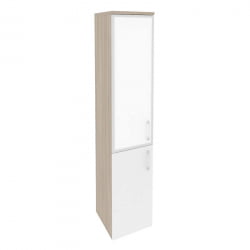 Шкаф высокий узкий левый ONIX O.SU-1.2R(L) white Дуб Аттик/Белый