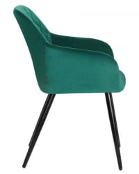 Стул обеденный ДОБРИН РОБЕРТ (черные матовые ножки, велюр В108-64 Зеленый) 2 шт / DOBRIN ROBERT V108-64