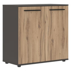 Шкаф с глухими малыми дверьми ЕДИС ЕЛCС 85.1 Дуб Денвер светлый Черный Мокко / EDIS ELCS