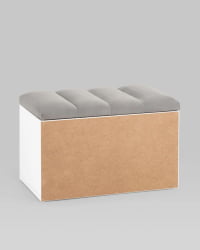 Обувница Хольст белая велюр Серый