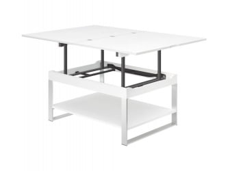 Журнальный стол-трансформер Агат-36 Белый шпон
