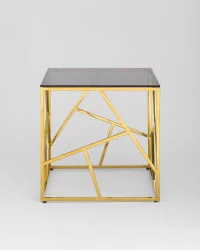 Журнальный столик АРТ ДЕКО 55x55 Золото стекло smoke