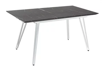 Стол раскладной Диего 140-180 вхите Мрамор графит / white