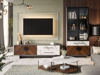 Набор мебели для гостиной Вилена №1 Серый/Орех/Монте белый