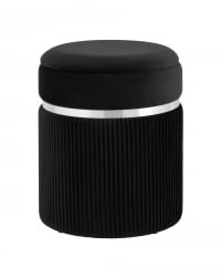 Пуф Миранда с ящиком серебро велюр Черный