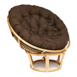 Кресло PAPASAN ECO/ПАПАСАН ЭКО P115-1/SP STD /c подушкой, ремешками/ диаметр подушки 125 см, 115x101x92 см, Natural (натуральный), ткань Коричневый, 3М7-147