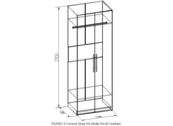 Шкаф для одежды Стандарт BAUHAUS 8 Дуб Сонома (спальня)_66947