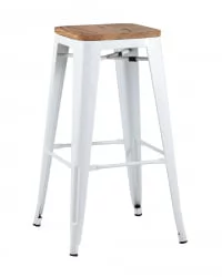 Стул барный TOLIX WOOD Белый глянцевый
