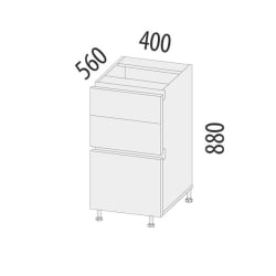 Напольный шкаф (3 ящика с доводчиком Titusoft) Бостон 60