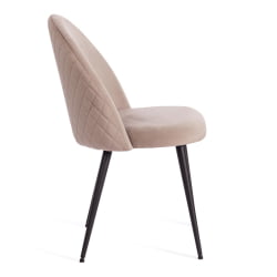 Стул MONRO (mod. 5144) металл/вельвет, 51x56x84 см, серо-бежевый (HLR-9)/черный