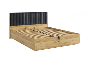 Кровать с подъемным механизмом 160х200 см Адам MSA-06 дуб крафт золотой/грей алькантара (велюр)