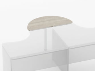 Приставка-полукруг для двух угловых столов Glassy 2.20 Дуб сантана светлый