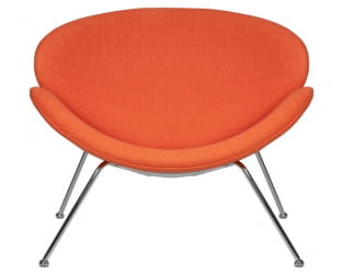 Кресло дизайнерское ДОБРИН ЕМИЛЙ (оранжевая ткань АФ, хромированная сталь) 2 шт / DOBRIN EMILY AF,