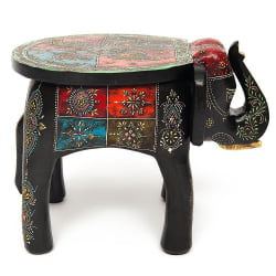 Столик Secret De Maison SLON ( mod. ET-001) дерево, 44х44х44см, этническая роспись