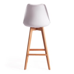 Стул барный TULIP BAR (mod. C1014H) пластик/дерево, 57 х 48 х 104 см, белый 018 /натуральный