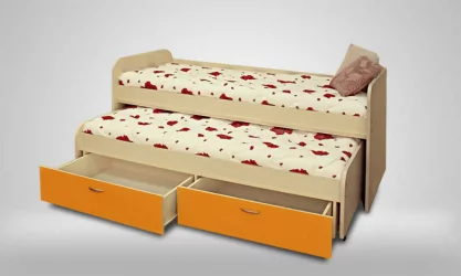 Кровать-чердак Антошка Дуб молочный/Манго