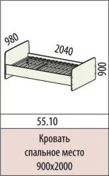 Кровать Мегаполис 55.10 Сосна Астрид