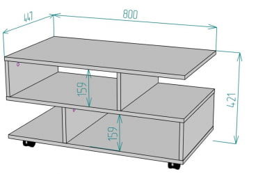 Стол журнальный TC21 421х800х447 (ЯШТ)