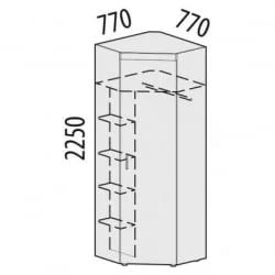 Шкаф для одежды угловой (лев/прав) Тиффани 47.04.1 Сосна Астрид Мелинга