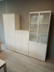 Шкаф высокий со стеклом GLOSS LINE 9НШ.005.19 Ivory