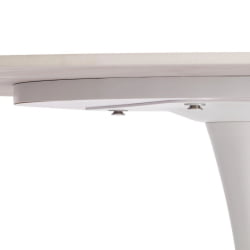 Стол обеденный Tulip/Тулип столешница керамика (глянцевая) / опоры металл, белый/белый, 90х75 см