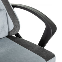 Кресло компьютерное BRABIX Forcer GM-127, 2 подушки, ткань, серое/светло-голубое