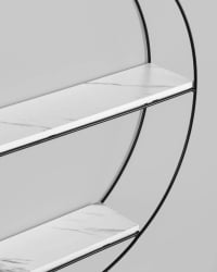 Полка Luna черная Белый мрамор