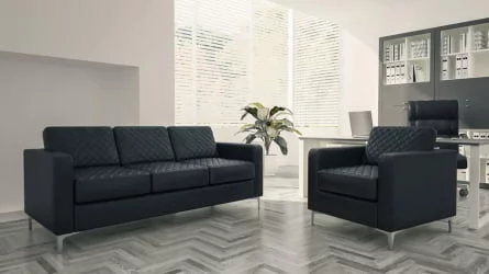 Черный диван Актив (2Д) ЕУРОЛИНЕ-9100 / EUROLINE-9100