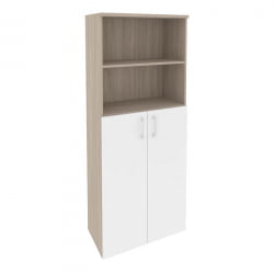 Шкаф высокий широкий (2 средних фасада ЛДСП) ОНИКС О.СТ-1.6 Дуб Аттик/Белый / ONIX O.ST-1.6