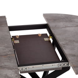 Стол MANZANA ЛДСП/HPL/металл, 100 х 100+30 х 75 см, Агат серый/черный