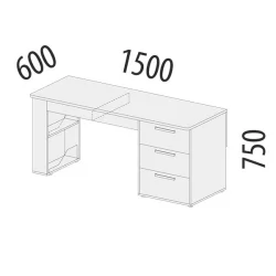 Стол письменный (лев/прав) Аляска 501.24