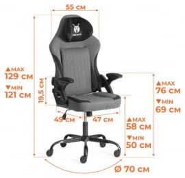Кресло iWolf ткань, черный/серый