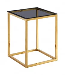 Журнальный стол ТАУН 40x40 Золото (стекло smoke)