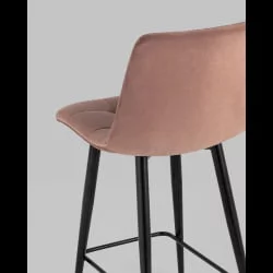 Стул полубарный Джанго велюр Пыльно-розовый