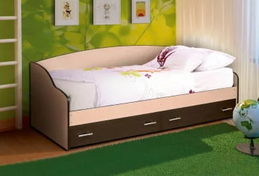 Кровать Софа №3 800*2000 Дуб молочный/Венге