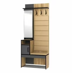 Прихожая Ольга-Лофт 1 Дуб Крафт золотой Темно-серый