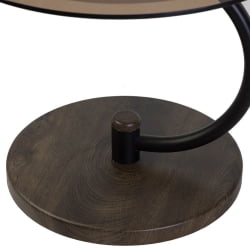 Стол в гостиную Дуэт 13Н Черный, дуб маррон / стекло тонированное