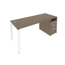 Рабочая станция с опорной тумбой Metal System Б.РС-СТП -1.3 Вяз/Белый