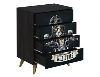 Комод Фьюжн КМ-001 дуб крафт золотой/BIKER CAT