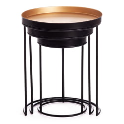 Набор столиков Secret De Maison RUNA ( mod. 11870 ) алюминиевый сплав, 30,5*30,5*48 см, черный/античная медь