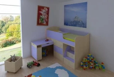 Кровать-стол Малыш Дуб/Ирис