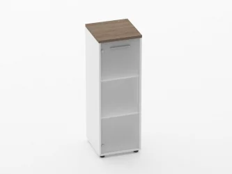 Шкаф 2 узкий 1 стеклянная дверь Deka 10.12.16Л Дуб Верцаска/Белый