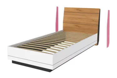 Кровать 900 Урбан ЛД 528.010.000 Дуб золотой/Чёрный/Белый/Розовый