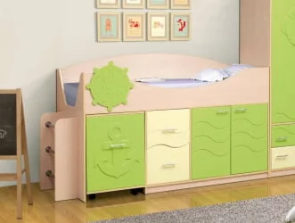 Уголок школьника Юниор-12.1 МДФ матовый Дуб молочный/Синий/Ваниль