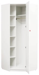 Шкаф угловой Радуга с зеркалом Оранжевый/Белый